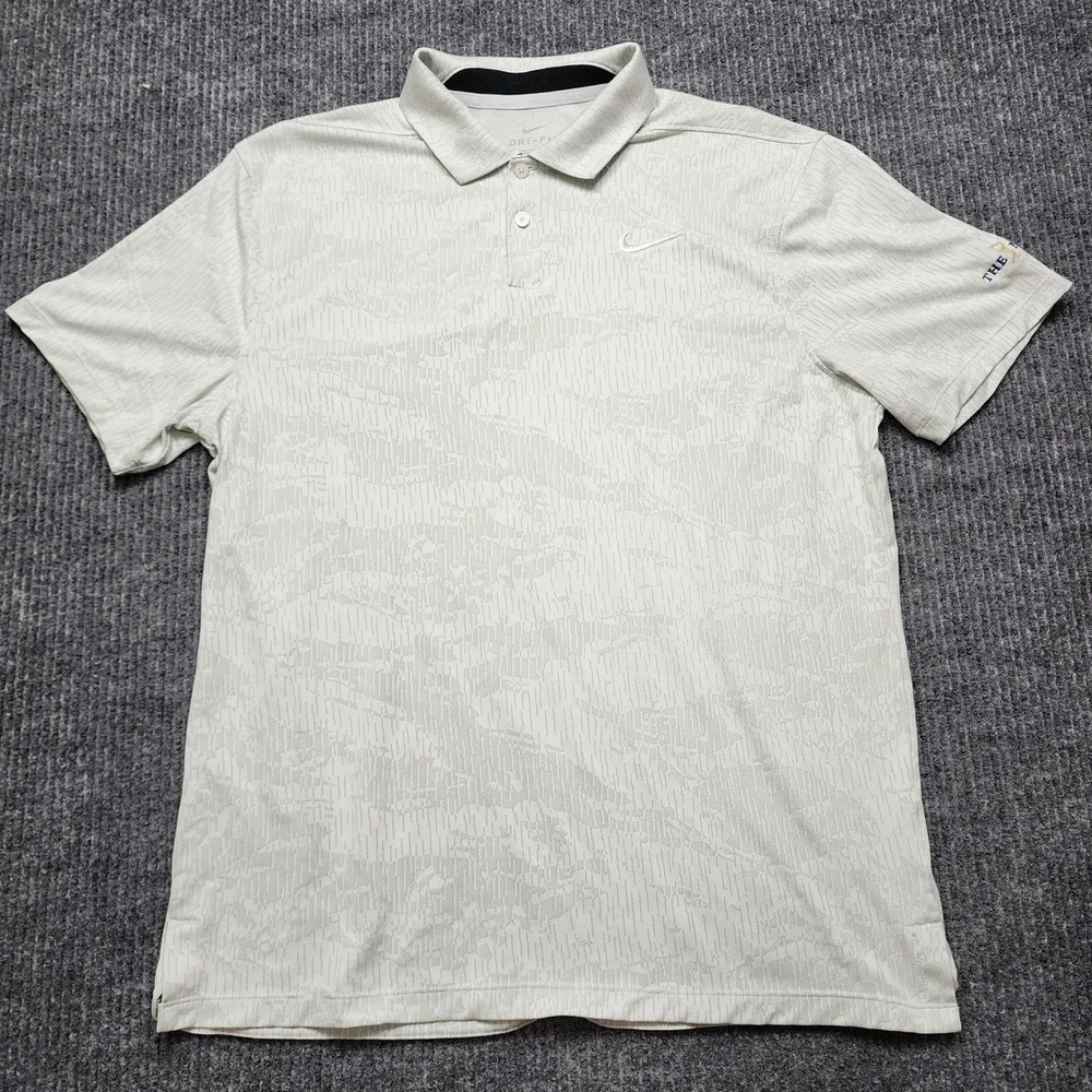 Nike Dri-FIT Golf Polo Mens Medium Gray Camo The Players Championship Shirt